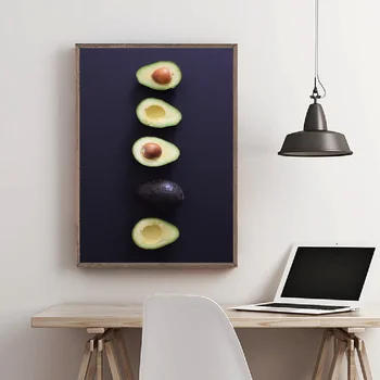 Avocado Plakat Mad, Frugt Hd Print Vegetabilske Væg Kunst Nordiske Stil, Moderne Boligindretning Lærred-Billeder Til Køkken Plakat