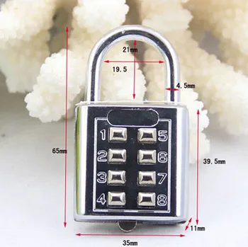 4 Ciffer Tryk på Knappen Password Lock Forkromet Anti-tyveri Kombination Hængelås Tryk og Adgangskode for at Låse Mekanisme Til Skabet Osv.