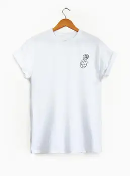 Skuggnas Nye Ankomst Søde Ananas Pocket-shirt-Sød skjorte Søde Graphic Tee Ananas Shirt Tropiske Frugter T-shirt Drop Skib