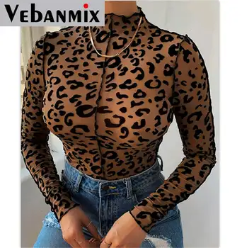Kvinder er stand-up krave pullover top med leopard print, lange ærmer sexet moderigtigt kvinder indvendig slitage falde tøj til kvinder