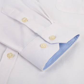 Mænd ' s Plus Size Casual Solid Oxford Skjorte Enkelt Patch Lomme med Lange Ærmer Regular-fit Button-down Tyk Shirts