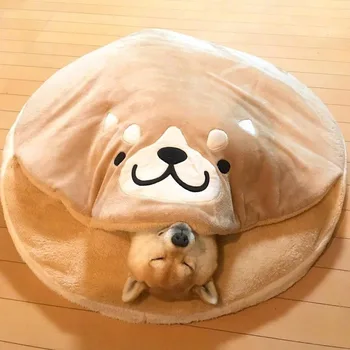 Kreative Gong Brændende Shiba Inu Pet Reden Pad Tegnefilm Kort Bløde Runde Kat og Hund Mat Hund Senge Store Hund Senge, Hund Tæppe