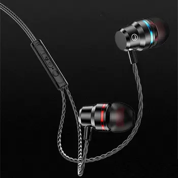 Praktisk Og Transportabel 3,5 mm Wired In-Ear Hovedtelefoner Sport, Musik, videospil Med High Definition Mikrofon