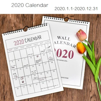 Kalender 2020 Hængende Tidsplan Memo Månedlige Personlige Planner skoleår Væg Kalendere til Hjem og Kontor Dekoration