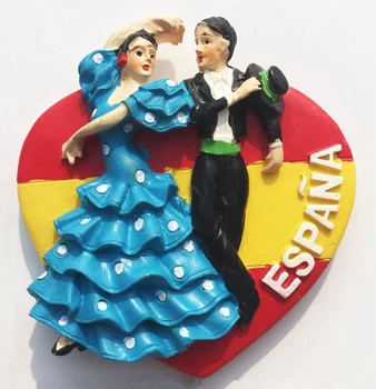 Nye Håndlavede Malet spanske Flamenco 3D-køleskabsmagneter Turisme Souvenir-Køleskab Magnetiske Klistermærker Gave