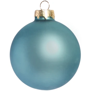 Promotion - 5PCS/PAK, Hjem Begivenhed Part Jul Xmas Udsmykning Ornament 80mm Malet Baby Blå Glas Briks Bolden - Mat