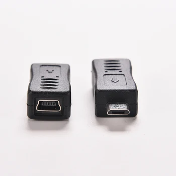 1PC 4 Skriv Lige / L-Form Sort Mikro - / Mini-USB hun til Mini / Mikro-USB-Mandlige-Adapter Stik til Oplader Adapter Converter