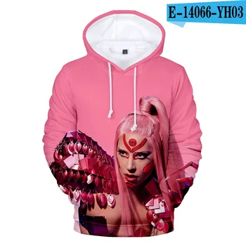Mode populære Lady Gaga hoodie for mænd og kvinder 3D printet hoodie med lange ærmer unge hip hop street Lady Gaga tøj, tilbehør t