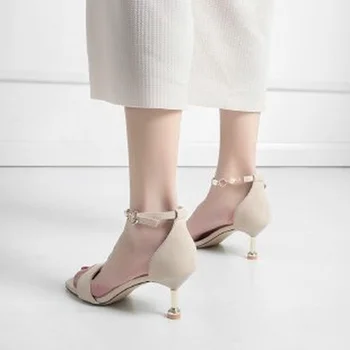 Sandaler Kvinder Sommeren Nye Mode Kvinders Sandaler 2021 Kvinder Pumper til Høje Hæle Sandaler Kvinder String Perle Sandaler, Hæle