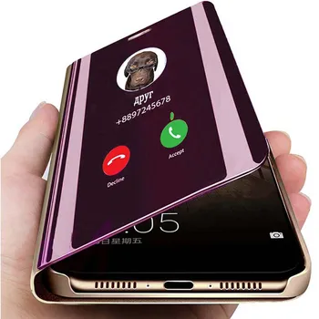 Spejl Flip Phone Tilfælde sFor Redmi Note 8 7 6 5 Pro 4 4A 4X 6A 5A Prime Klar Opfattelse Dække sFor Xiaomi Mi 9 SE 8 A1 A2 Lite 5X 6X