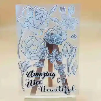 KLARE STEMPLER, Blomster Blad i Blomsten Rose Smuk Sommer Scrapbog Kort Album, Papir, Håndværk Gummi-Rulle Silicium Frimærker