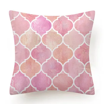 Geometriske Pudebetræk Enkelhed Linje Dekorative Sofapuder Kaste Puder, Pudebetræk Pink Pude Dække Polyester Home Decor