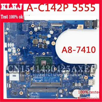 KLKJ 5555 Bundkort Til DELL Inspiron 5455 5555 Laptop Bundkort AAL12 LA-C142P A8-7410U CPU Arbejde Oprindelige Test