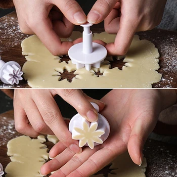 4stk/set Kage Cookie Tilstand Daisy Blomst Skimmel Solsikke Stemplet Cutter DIY Fondant Kage Dekoration Jul, Fødselsdag Kage Værktøjer