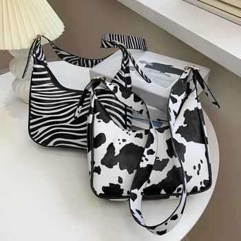 2021 Mode Kvinders Designer Rejse Håndtaske Kvinder PU Læder Ko-Zebra Leopard Print Skulder Crossbody Taske til Damer