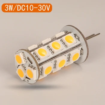 10-30V 18pcs SMD5050 high power 3W LED G4 pære.smuk og høj lysstyrke 320LM Varm hvid og hvid