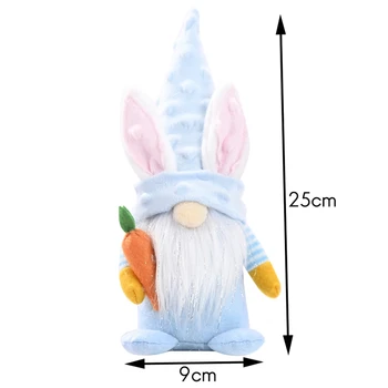4 Stk Påske Bunny Gulerod Gnome Dekoration Dukke Plys Dværg Home Party Dekorationer Kids Legetøj Påske Indretning