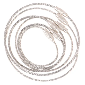 20pcs Rustfrit Stål Wire-Nøgle Kæde, Wire Nøglering Karabinhage Kabel-Tasten Ring Udendørs Vandring Værktøj, Dele