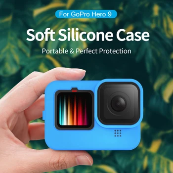 Kamera Droproof Vlogging Tilfælde Bur Kit Silikone Krop Beskyttende Linse Cover til GoPro Hero 9 Hero9 Handling
