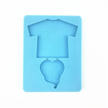 2021 Ny Skjorte Kærlighed Hjerte Dekorationer Harpiks Skimmel Smykker Vedhæng Nøglering Silicone Mould