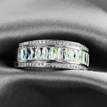 Mænd ' s Luksus Ringe Ægte 925 Sterling Sølv Fine Smykker Engagement Bryllup Gave Token Elegante Udsøgt Diamant Klassisk Kærlighed