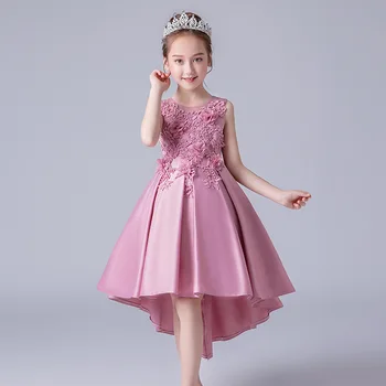 Piger, der Halter Dress 2019 Blomst Børn ærmeløs Prinsesse Kjoler Til Party Girl Kjole til brudekjoler børn tøj 4 5 8 10 12Year