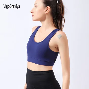 VigoBreviya Mesh, High Impact Sports Bh Kvinder Push Up Problemfri Træning, Yoga Top Afgrøde Trådløse Trænings-Og Motionscenter Kører Brassiere-Vest