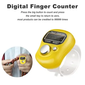 Plast Kompakt Mini-Sy Markør Og Træk Fingeren Counter LCD-Elektronisk Digital Tæller Tilfældig for Enhver Strikker
