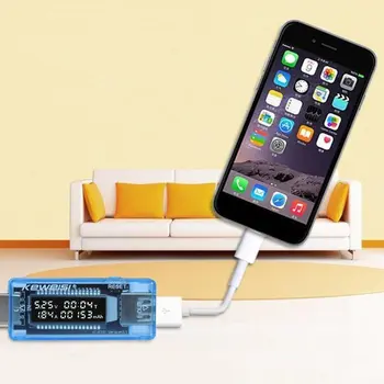 LCD-USB-Detektor USB-Volt Aktuelle Spænding Oplader Kapacitet, Plug-and-Play Power Bank Tester Meter Voltmeter Amperemeter