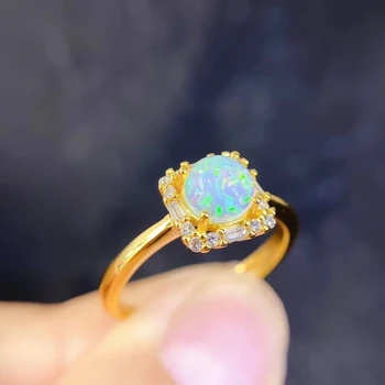 KJJEAXCMY fine smykker S925 sterling sølv indlagt naturlige opal nye pige populære ring støtte test Kinesisk stil hot salg