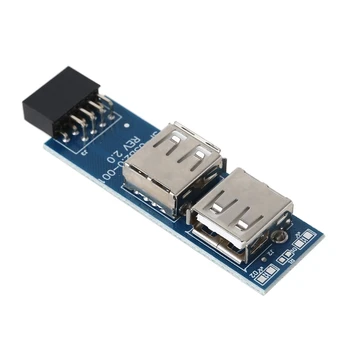 T3LB Type A Female Adapter Omformer 9pin til 2-Port USB 2.0 Adapter yrelsen Tilslutte USB-enheder, der modtager Hub