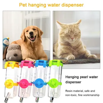 1 stk Plast Hamster, der Drikker Vand på Flaske Dispenser-Arkføderen Hængende Hund, marsvin Egern Drikke Springvand Tilfældig Farve