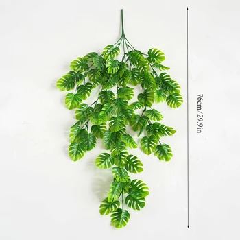 76cm Kunstige Grønne Planter Hængende Vedbend Blade Radise Tang Drue Falske Blomster, Vin Hjem Garden Wall Part Dekoration