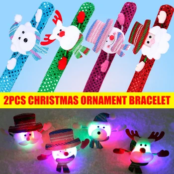 2 stk LED Lys Glød Jul Blændende Toy Xmas Slap Circle Armbånd Håndled Band TSH Shop