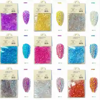 1440Pcs Blande Størrelser Havfrue Symfoni Perler Magic Pearl Glitter Crystal Udsmykning Nail Art Rhinsten Manicure Pynt