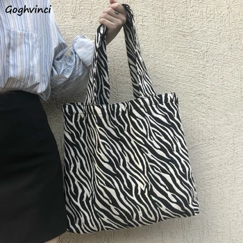 Kvinder Mode Shopping Tasker Zebra Stribet Vintage Mønster Skulder Taske Retro Kvindelige Håndtaske Stor Kapacitet Koreansk Stil, Mode
