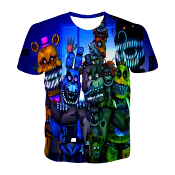 Børne-T-shirt Børns Korte Ærmer Freddy ' s Fem Nætter 3D Udskrivning af Drenge og pige T-shirt FNAF Fashion Baby Tøj