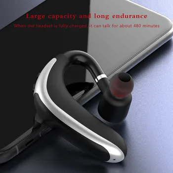 Nye Bluetooth Headset I Øret High Power Super Lang Standby-Business Sport Øre-krog Trådløse Hovedtelefoner Til Alle Telefoner