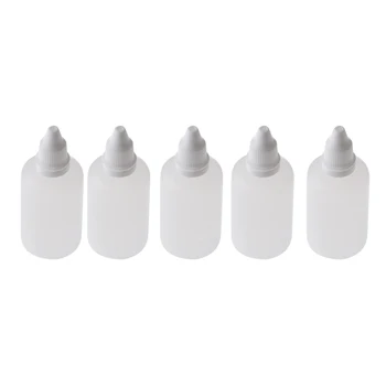 MagiDeal 50 ml Tom Plastik Squeezable Dropper Flasker til øjendråber Lab Liquid Pakke med 5 Hot Salg butik de fleste væsker
