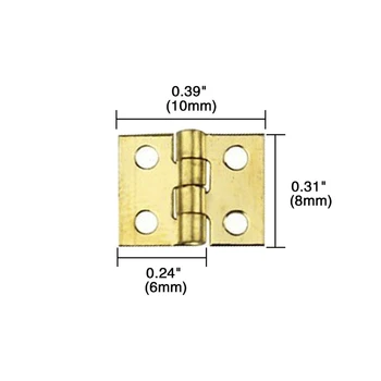 100 STK Mini Messing Hængsler Hardware 180 Graders Rotation til Dukkehus Miniature Møbler Skab Skab(DIY)