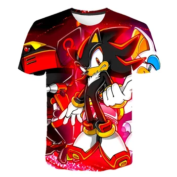Tegnefilm Sonic Anime Tegnefilm 3D-T-Shirts Børn Drenge Børn Piger Korte Ærmer 2021 Sommer Tøj Print Tee lille Barn T-Shirts