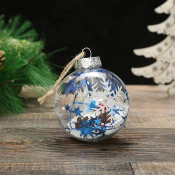 10stk Ornament Julepynt til Hjem Gennemsigtig Plast Bolde 2021 juletræspynt Snefnug Bolde 8Cm Øko