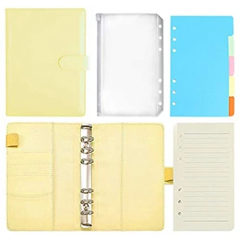 47 Stk A6 PU Læder Notebook Bindemiddel Sæt,Farve Side Papir,Ringbind med Magnetisk Lås,for at Indre Fylde Papir