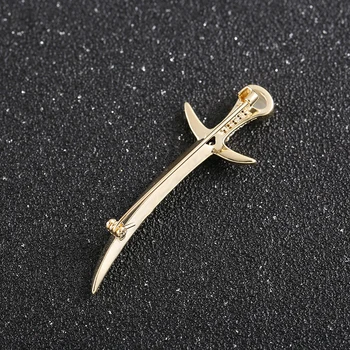 Luksus krystal rhinestone zircon pins brocher til mænd Samurai sværd design pins brocher smykker gaver