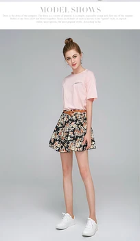 Kvinder Plisseret Nederdel 2021 Sommer Stil Europæiske American Style Søde Print Plus Size Chiffon elastisk Talje Dame Plisseret Nederdel
