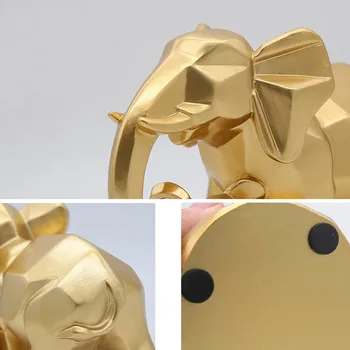 Guld Moderne Geometriske Guld Elefant Harpiks Hjem Tilbehør Til Udsmykning, Kunsthåndværk, Skulptur Statue Ornamenter Mor Og Barn