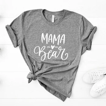 Mama Bear T-Shirt kvinder, Mødre Liv T - Momma korte ærmer bomuld kausale toppe harajuku tees drop skib