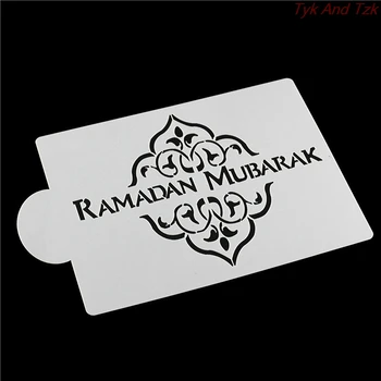 Eid Mubarak Ramadan Kage Skabelon Og Blomst Stencil Spray DIY Fondant Kage Kiks Dekoration Værktøjer Bagning Design