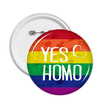 Ja Homo LGBT-Regnbuen Kærlighed Runde Ben Badge-Knappen Tøj Dekoration Gave 5pcs