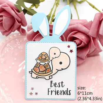 Bunny Gift Tags Metal Cutting Dies Stencils for DIY Scrapbooking Decorative Embossing Paper Card Making Craft